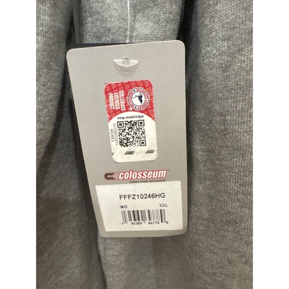 Indiana Hoosiers Colosseum 1/4 zip Pullover Sweatshirt Men's XXL Gray IU Logo - Picture 3 of 11